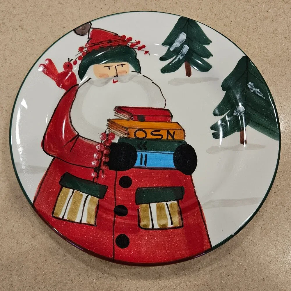 LIMITED EDITION VIETRI OLD ST NICK SANTA 2021 CHRISTMAS RUSTIC HOLIDAY PLATE